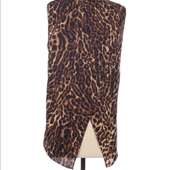 New Lauren Ralph Lauren Leopard sleeveless shirt top small black brown small - Picture 3 of 9